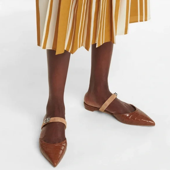 CHRISTIAN LOUBOUTIN Choc Lock croc-effect leather slippers BNIB 36.5 - Picture 4 of 10